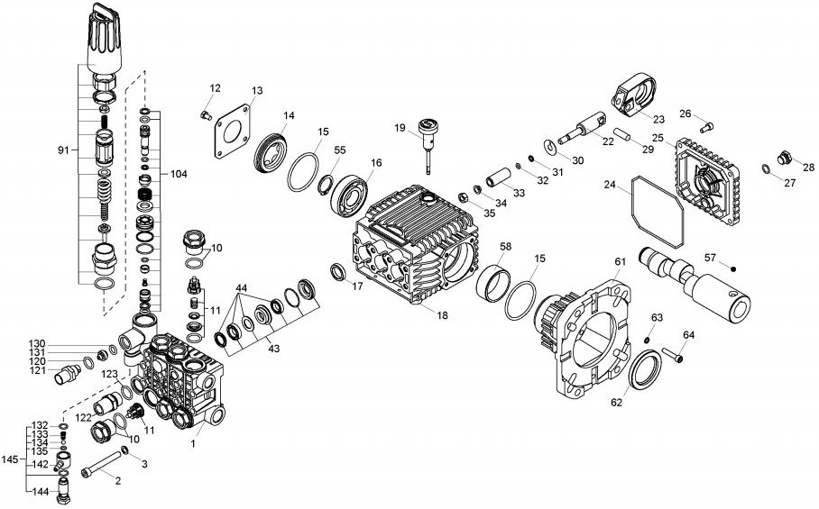 DH4240-1 Pump breakdown and parts